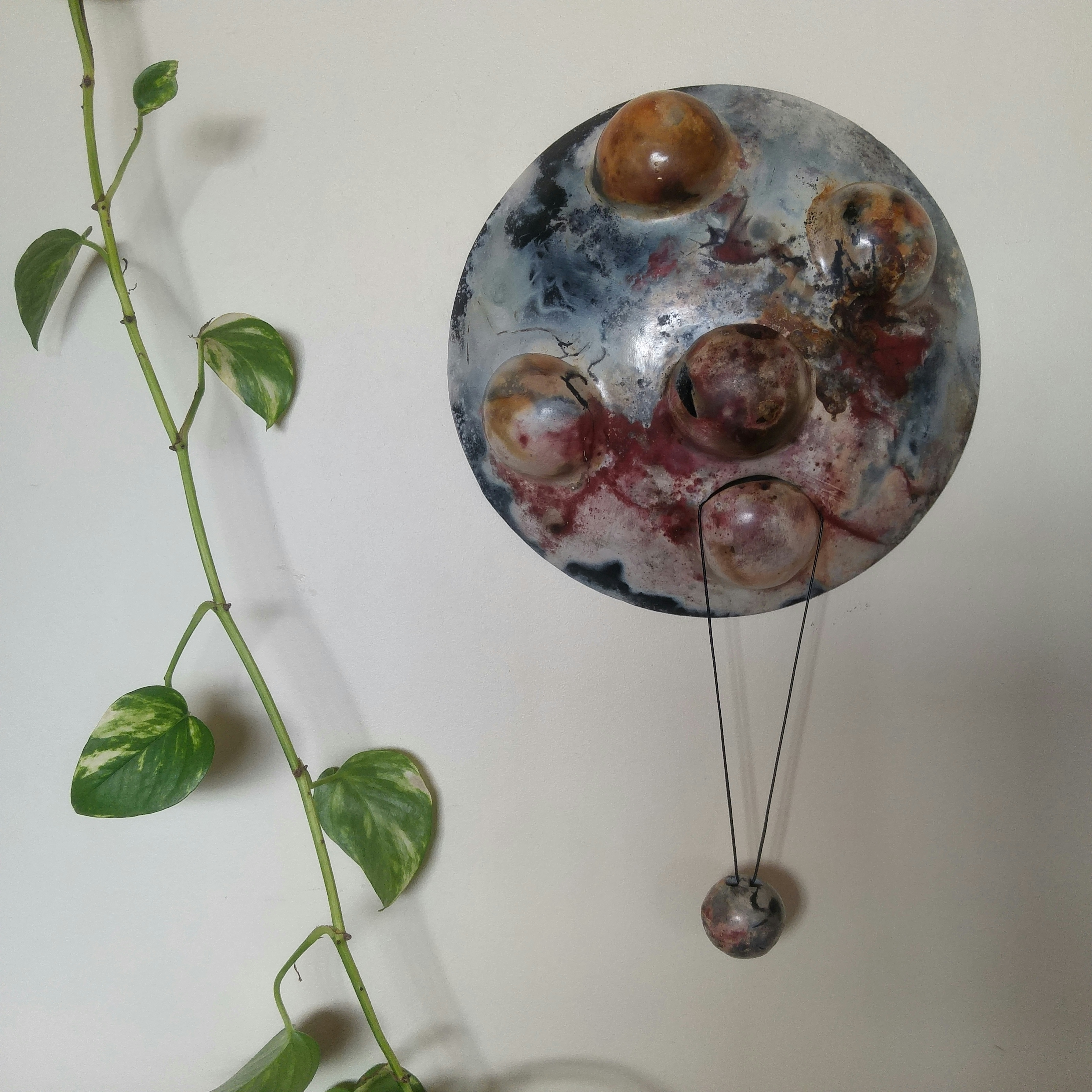Pit-fired wall sculpture